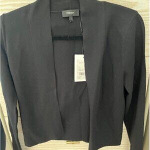 Theory Amarosa collarless cardigan, black, XS, NWT